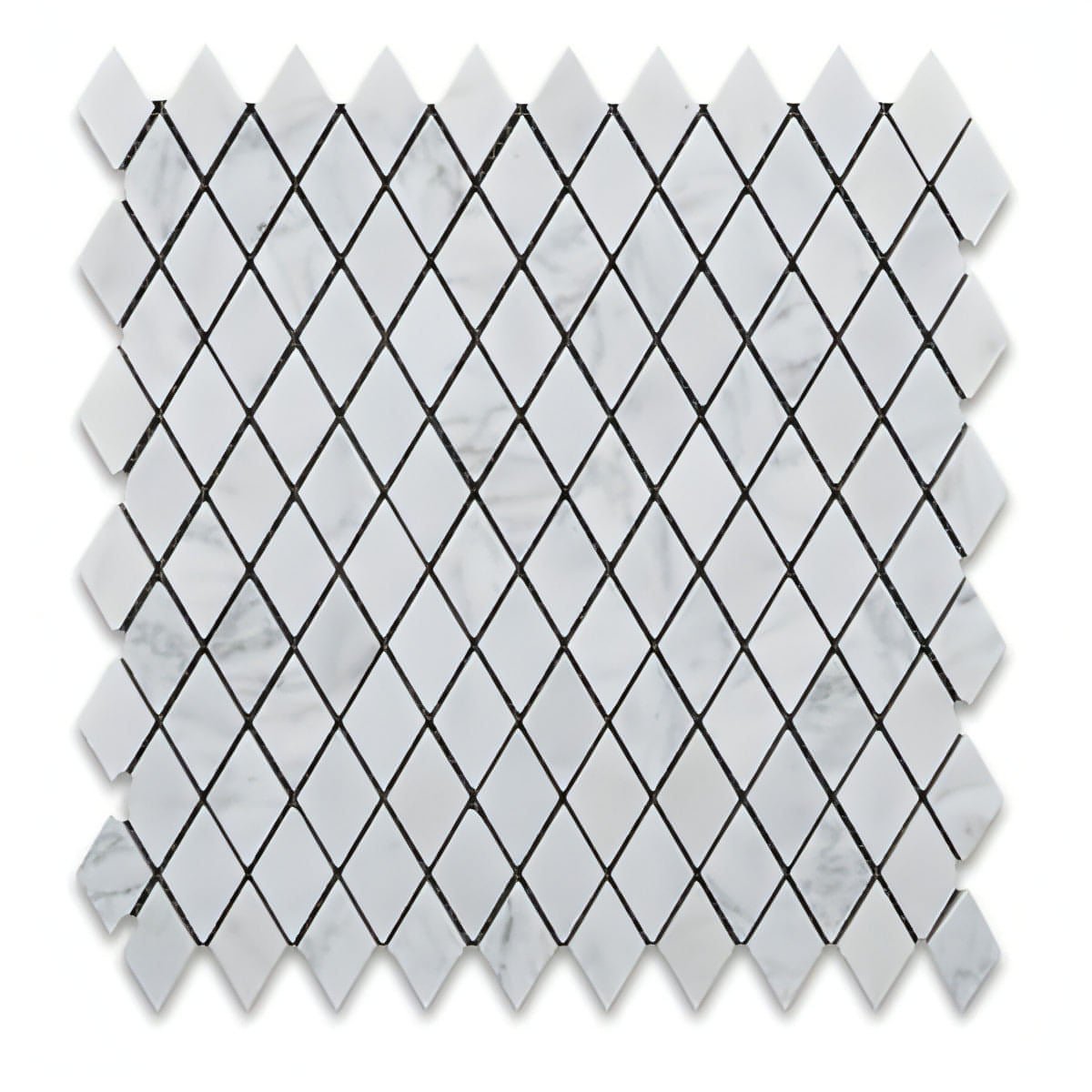 Carrara White Marble Polished 1" Diamond Mosaic Tile - Hey Tiles