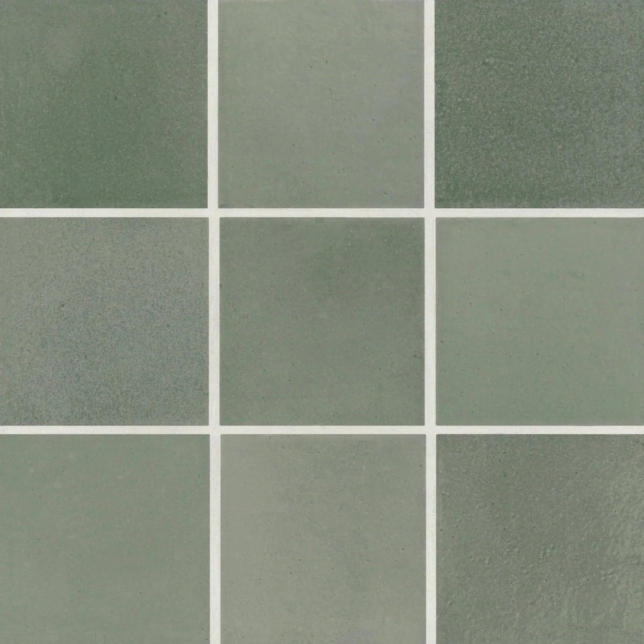 Celine 4" x 4" Matte Porcelain Floor & Wall Tile in Sage - Hey Tiles