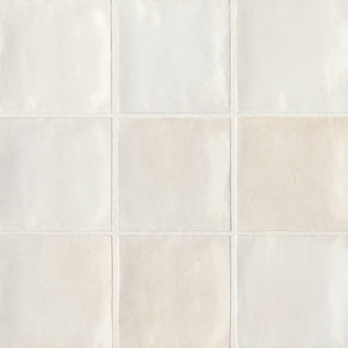 Celine 4" x 4" Porcelain Floor & Wall Tile in White - Hey Tiles