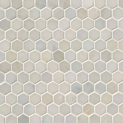 Greecian White 1 Hexagon Mosaic - heytiles