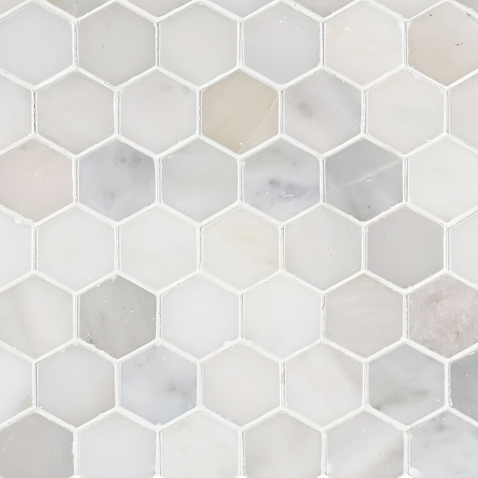 Greecian White 2" Hexagon Polished - Hey Tiles