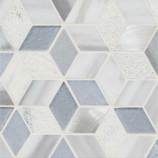 Harlow Cube Pattern Mosaic Tile - Hey Tiles