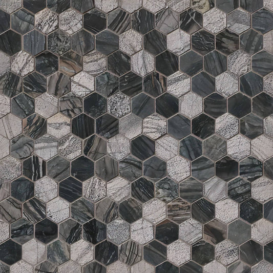 Henley 2" Hexagon Multi Finish - Hey Tiles