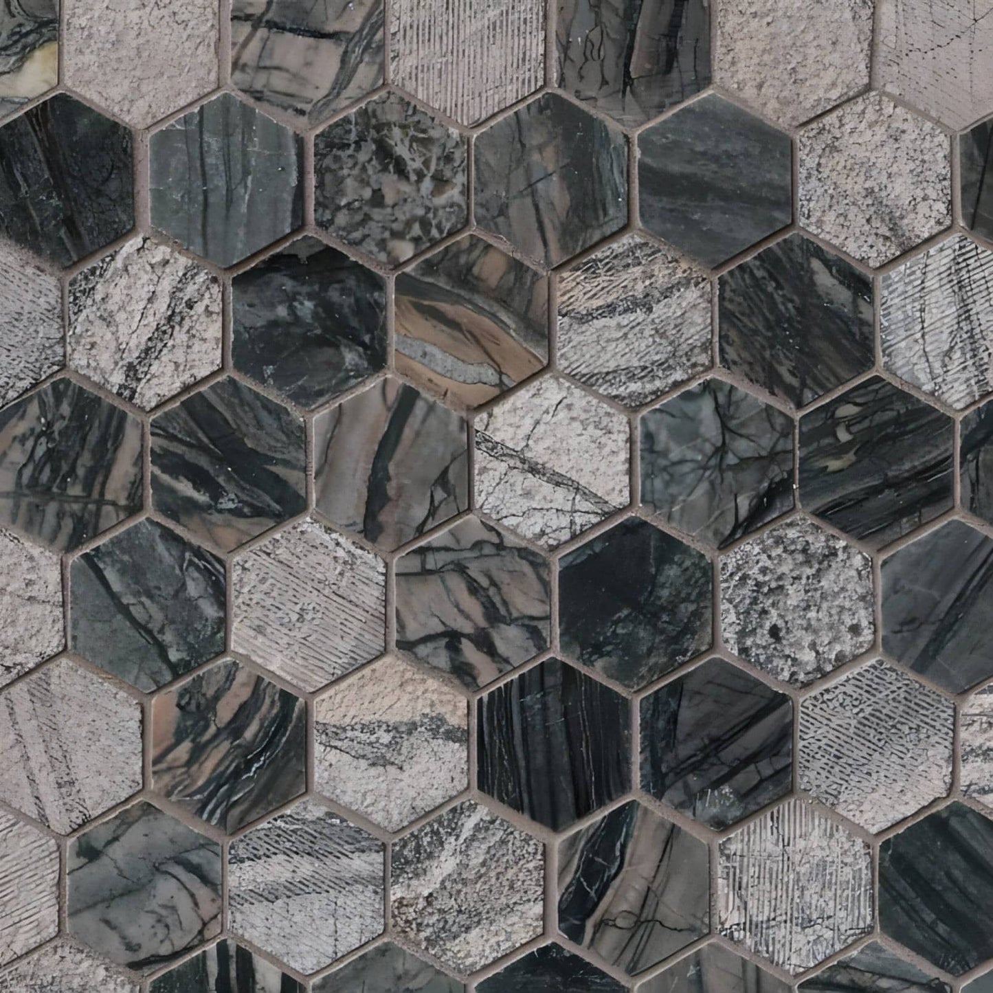 Henley 2" Hexagon Multi Finish - Hey Tiles