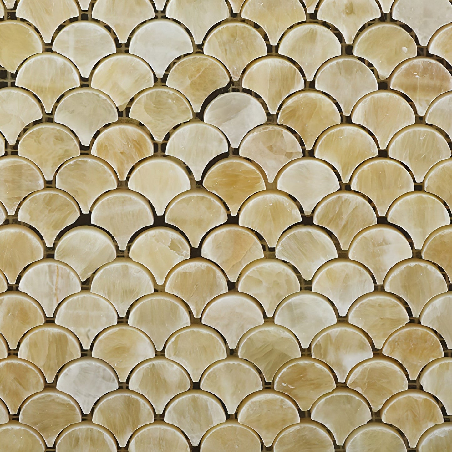 Honey Onyx (Raindrop)Mosaic 3/8 Polished, Fan Shape - Hey Tiles