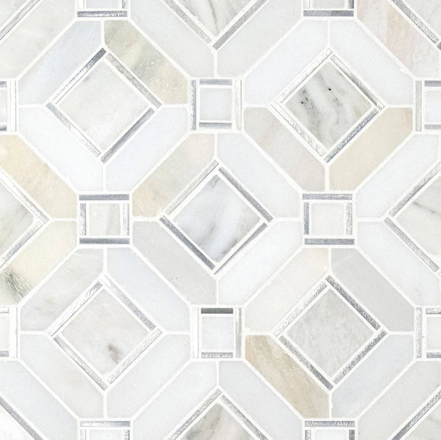 Milano Silver Pattern Tile - Hey Tiles