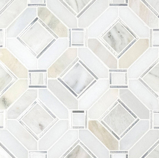 Milano Silver Pattern Tile - Hey Tiles