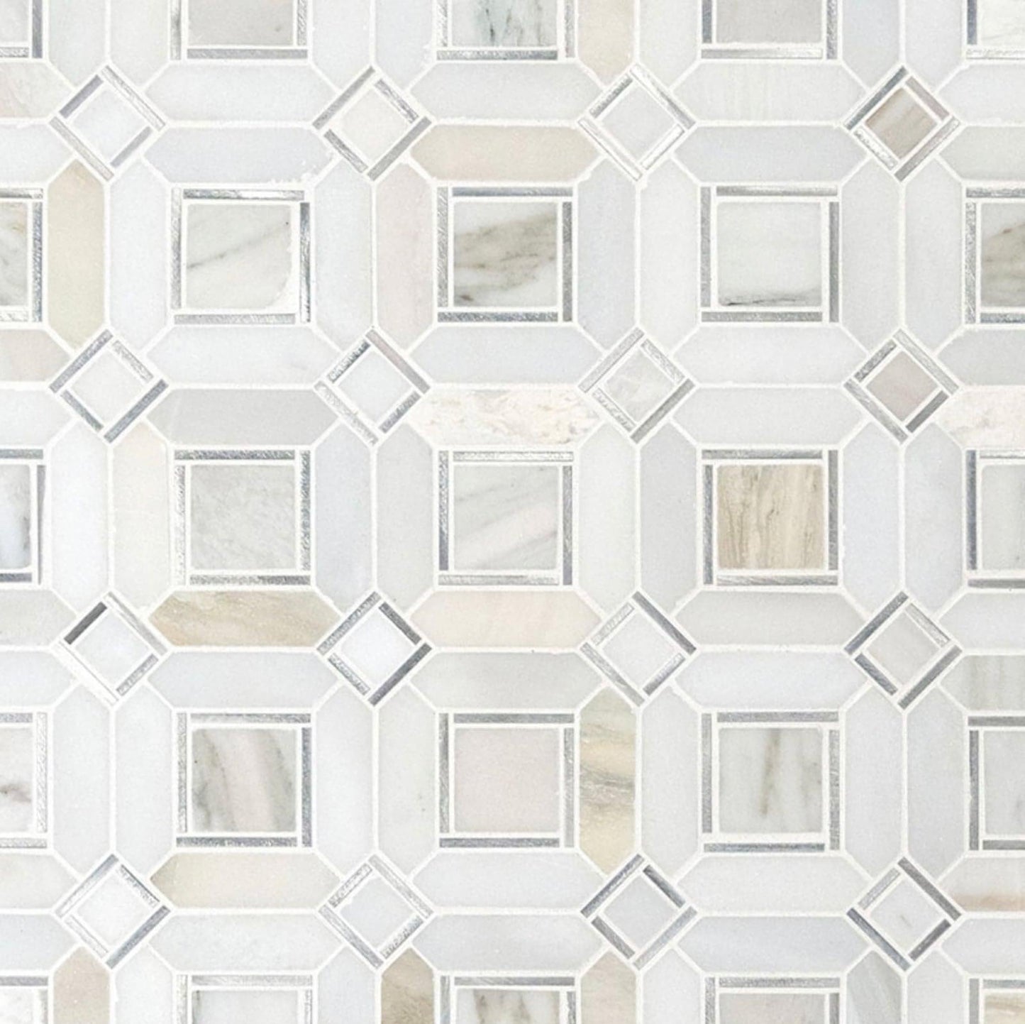 Milano Silver Pattern Tile - Hey Tiles