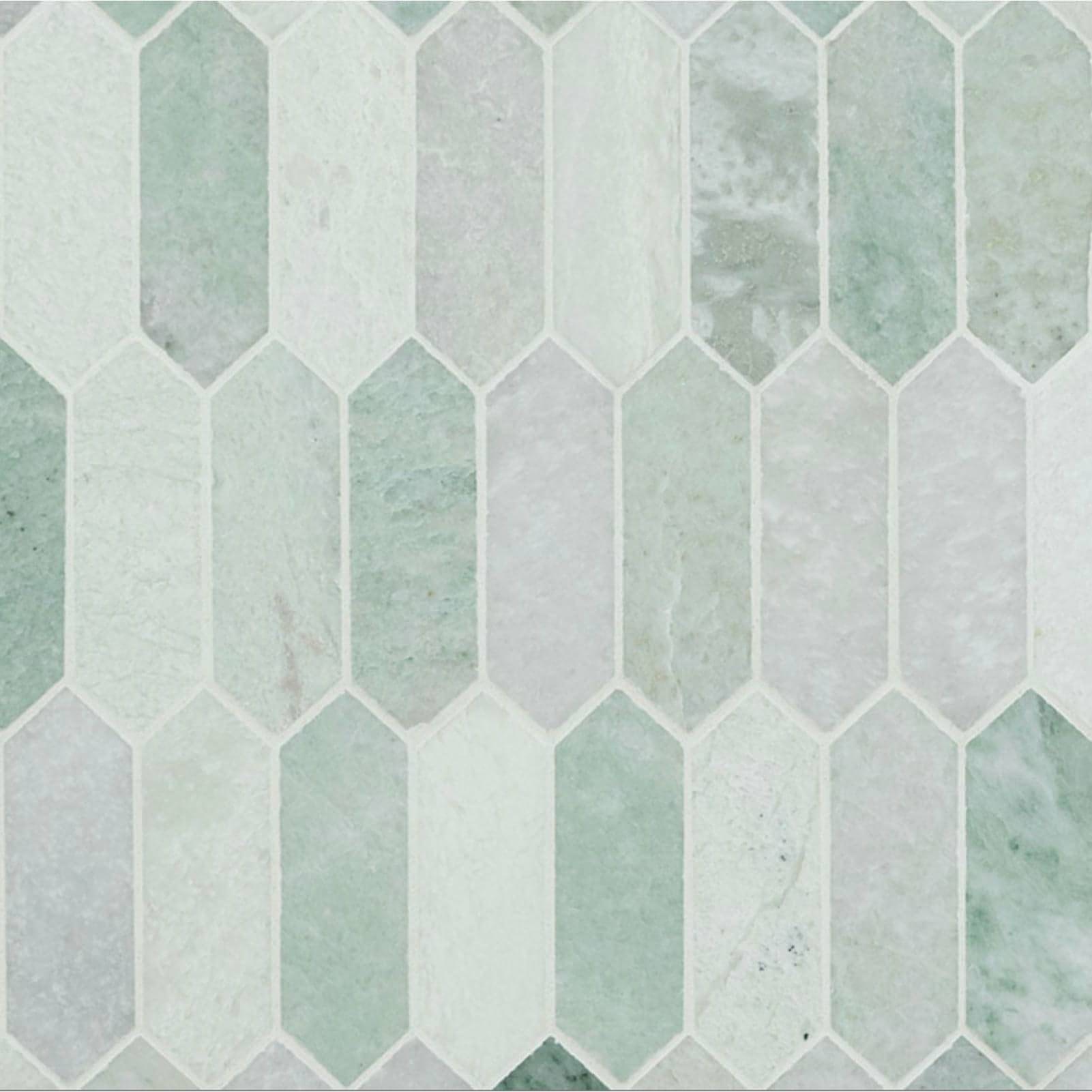 Ming Green Picket Polished Mosaic Tile - Hey Tiles