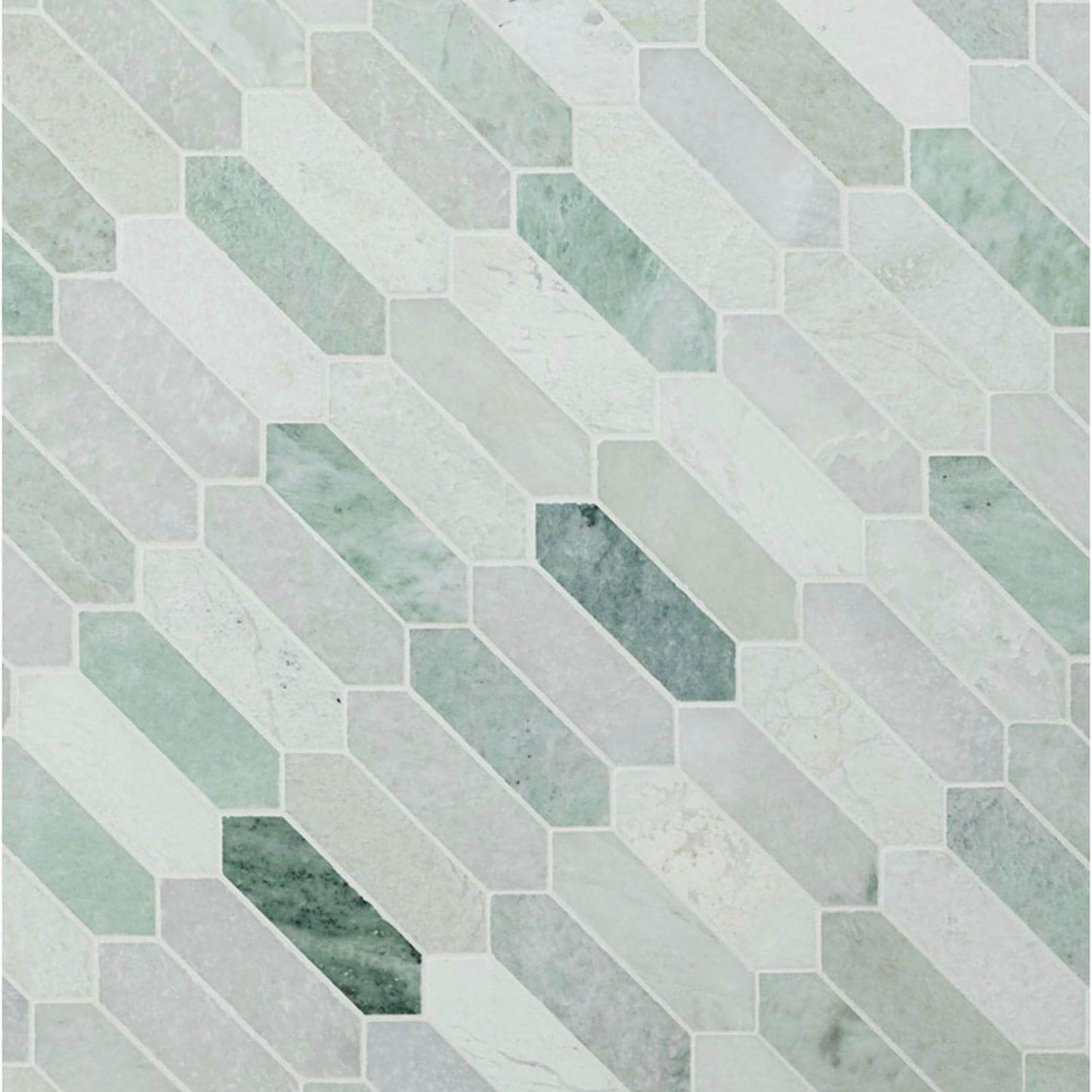 Ming Green Picket Polished Mosaic Tile - Hey Tiles