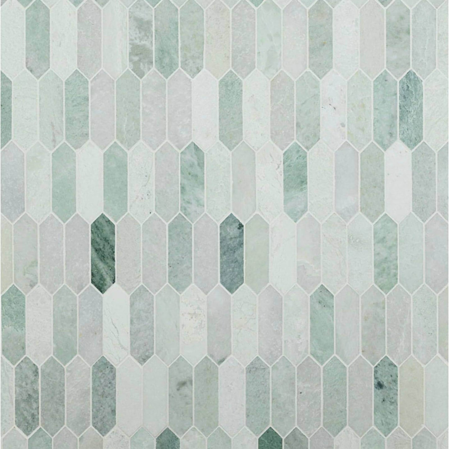 Ming Green Picket Polished Mosaic Tile - Hey Tiles