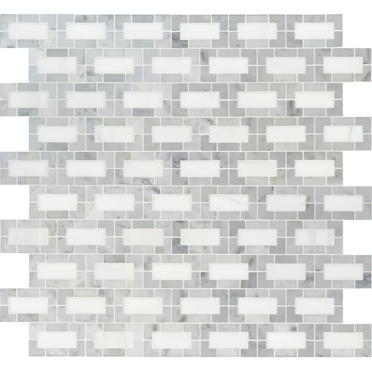 MSI 12x12 Bianco Dolomite Lynx Polished Marble Mosaic - Hey Tiles