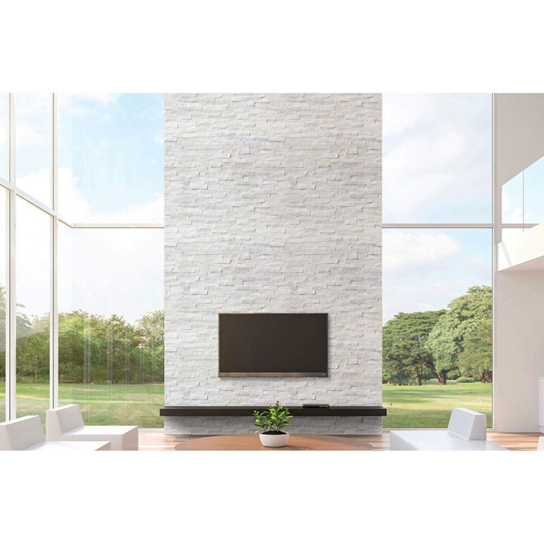 MSI 6x18 Cosmic White Stacked Stone Corner Piece - Hey Tiles