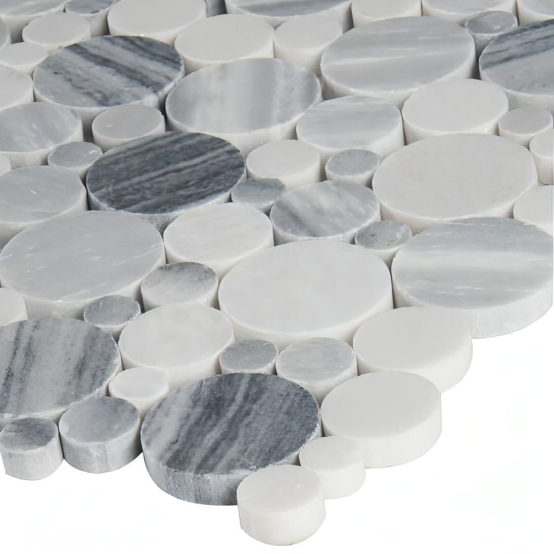 MSI Alaska Gray Pebbles 12 in. x 12 in. x 10mm Polished Marble Tile - Hey Tiles