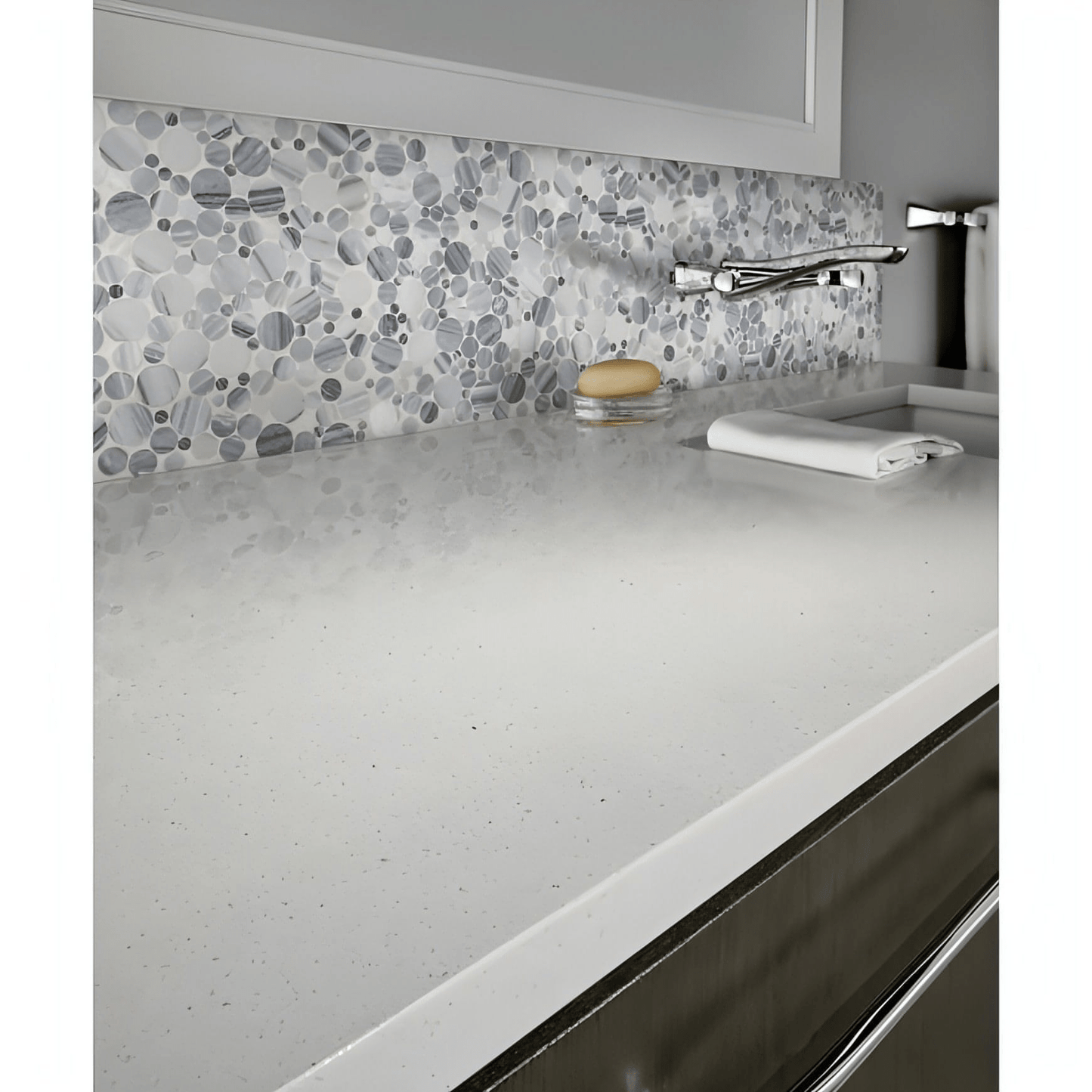 MSI Alaska Gray Pebbles 12 in. x 12 in. x 10mm Polished Marble Tile - Hey Tiles