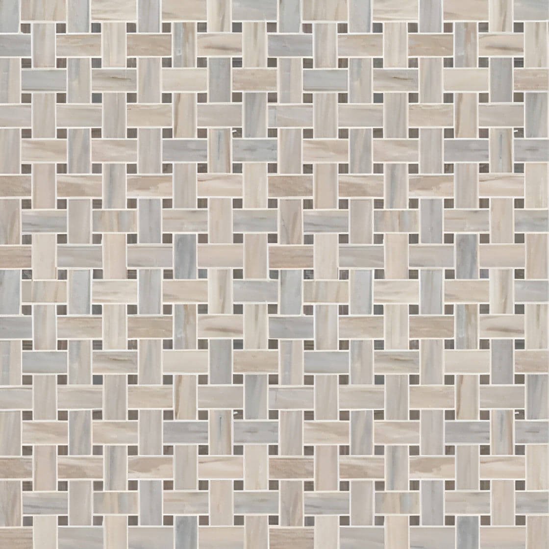 MSI Angora 12x12 Polished Basketweave Mosaic Tile - Hey Tiles