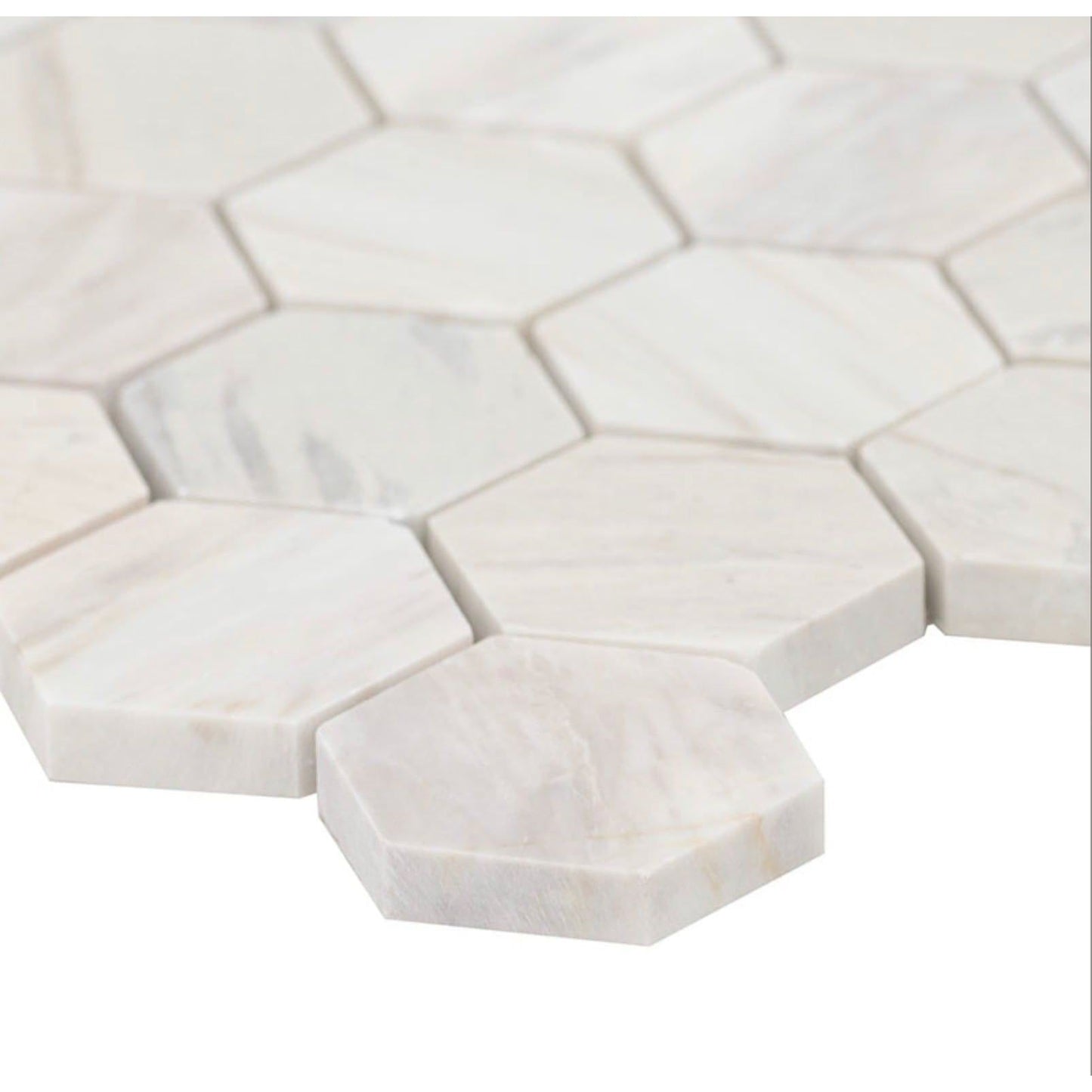 MSI Angora Polished 2" Hexagon Mosaic Tile - Hey Tiles