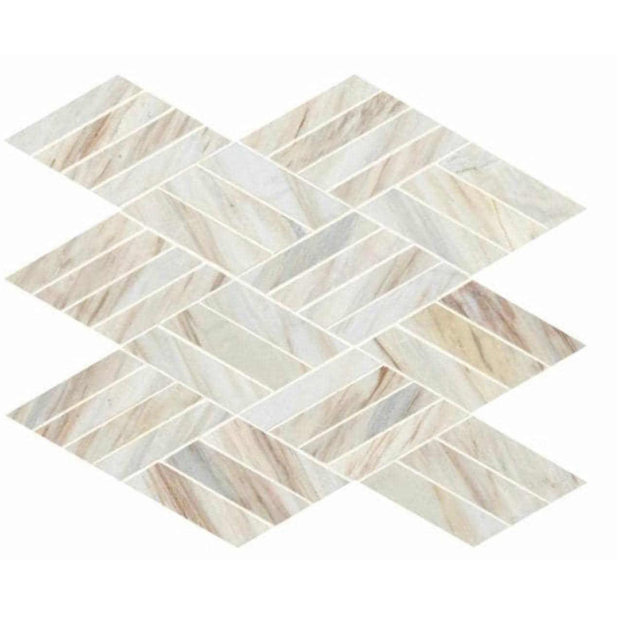 MSI Angora Rhombus 12.45 in.x10.83 in.x10 mm Polished Marble Mosaic - Hey Tiles