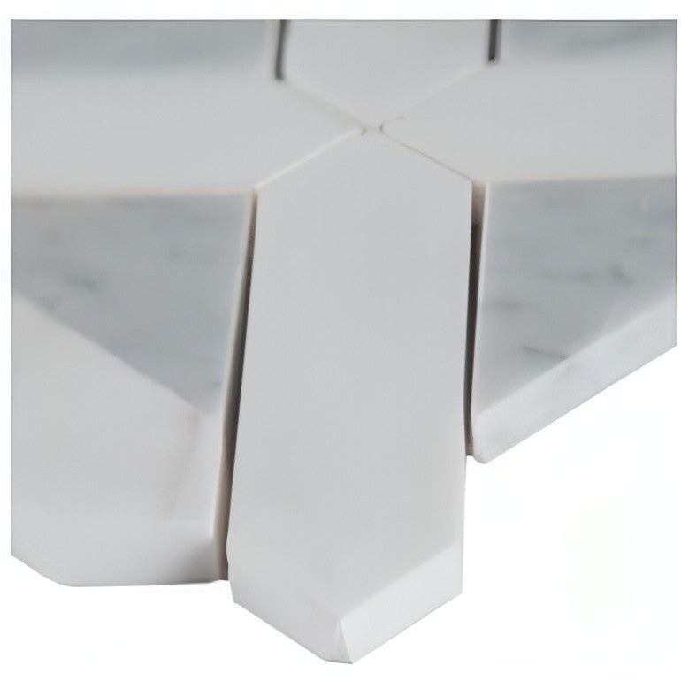 MSI Bianco Dolomite Geometrica 12x12 x10mm Polished Marble Mosaic Tile - Hey Tiles