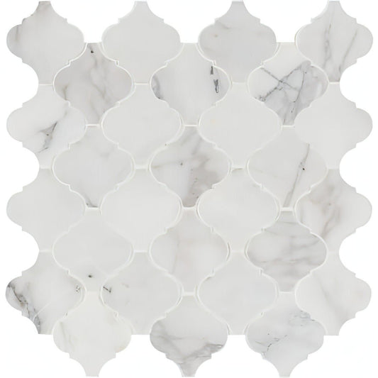 MSI Calacatta Cressa Arabesque Honed Mosaic Tile - Hey Tiles