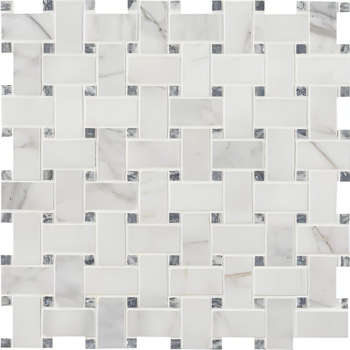 MSI Calacatta Cressa Basketweave Honed 12x12 - Hey Tiles