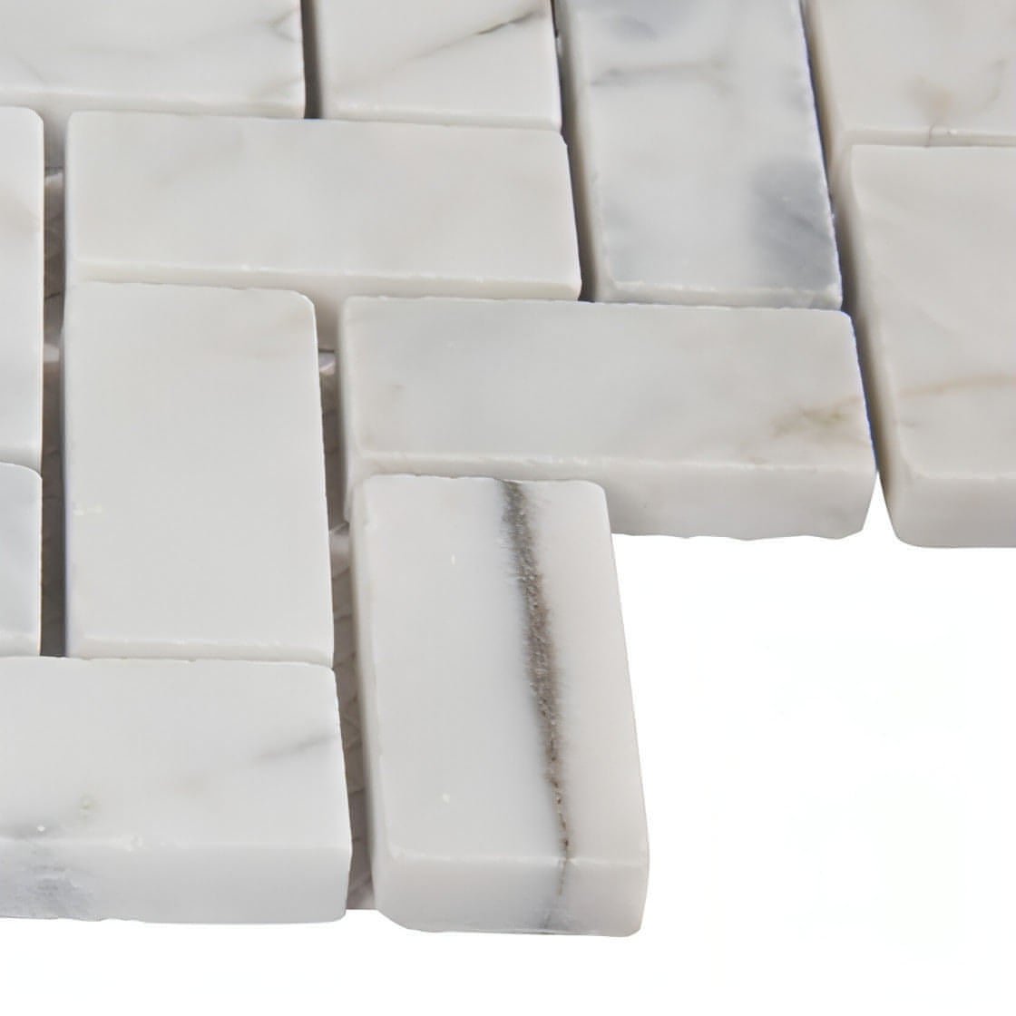 MSI Calacatta Cressa Herringbone Honed Mosaic Tile - Hey Tiles