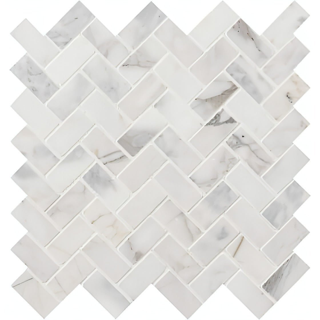 MSI Calacatta Cressa Herringbone Honed Mosaic Tile - Hey Tiles