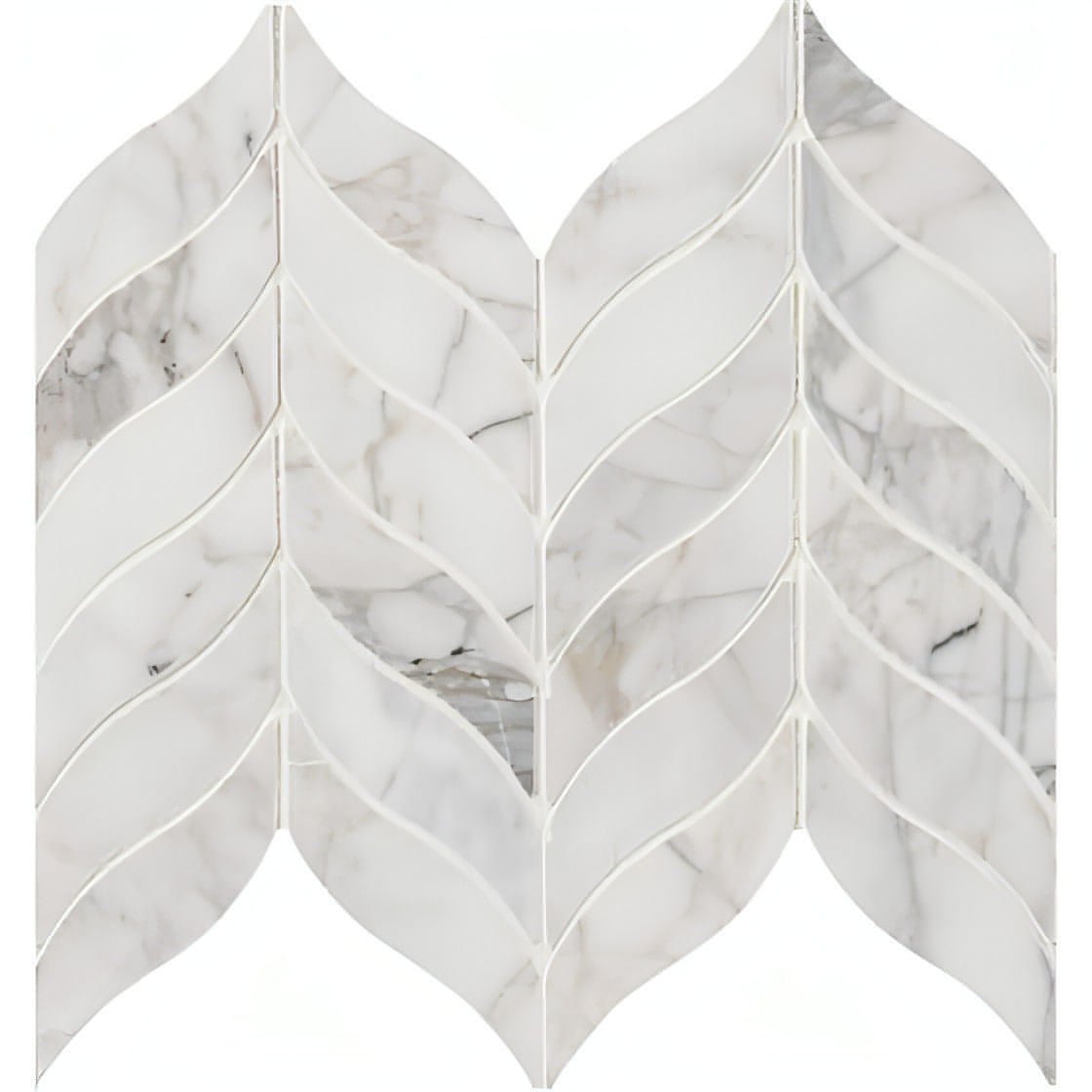 MSI Calacatta Oro Cressa Leaf Pattern Honed Mosaic Tile - Hey Tiles