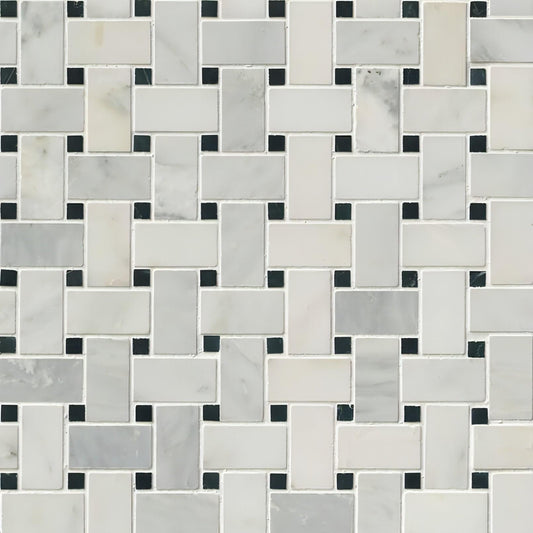 MSI Greecian White Basketweave Mosaic - Hey Tiles