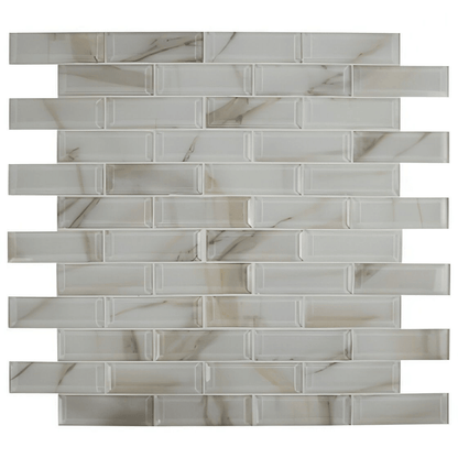 MSI Ivory Amber Beveled Glass Subway Tile - Hey Tiles