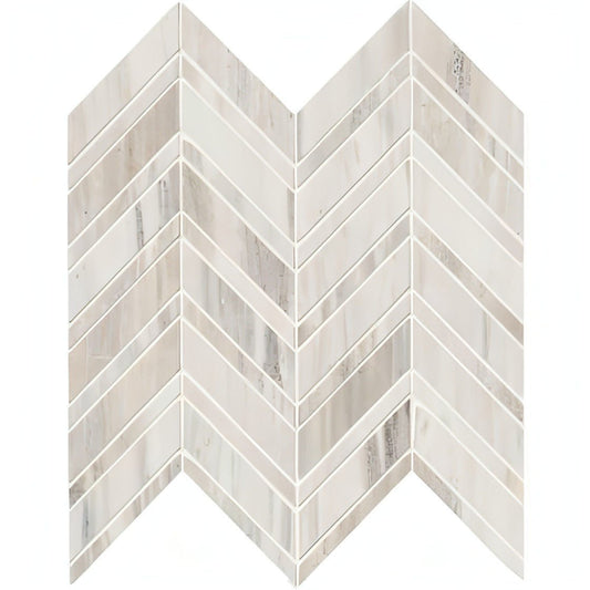 MSI Palisandro Chevron 12 X12 x10mm Polished Marble Mosaic Tile - Hey Tiles