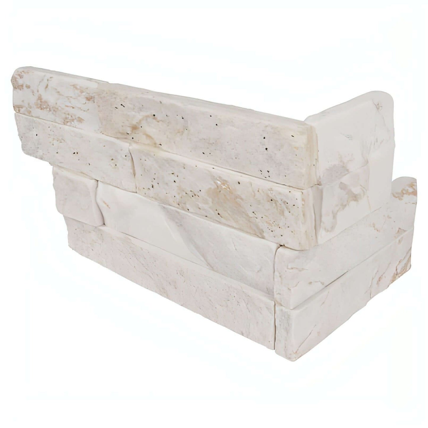 MSI Royal White Splitface Ledger Corner “L” 6x12x6 - Hey Tiles