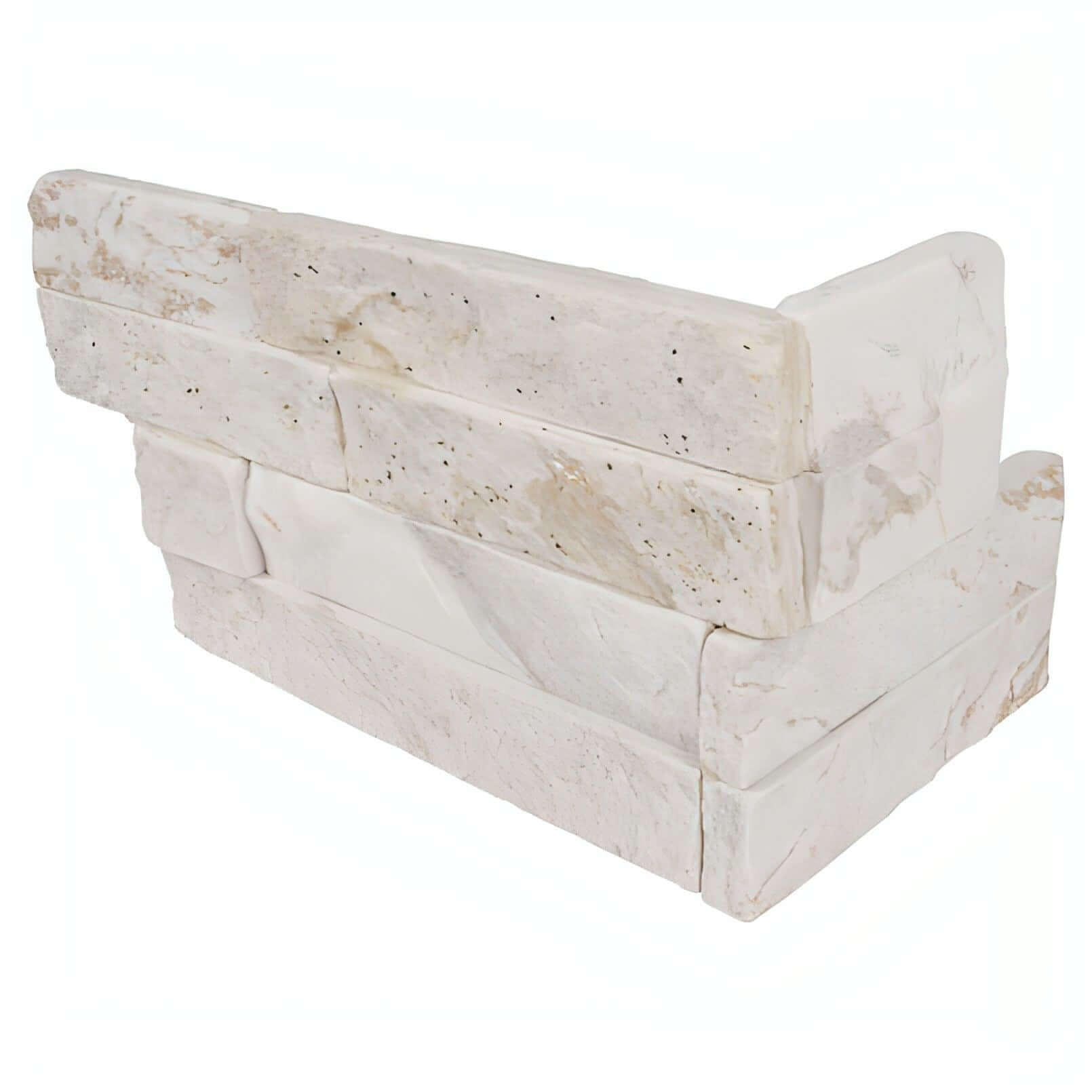 MSI Royal White Splitface Ledger Corner “L” 6x12x6 - Hey Tiles