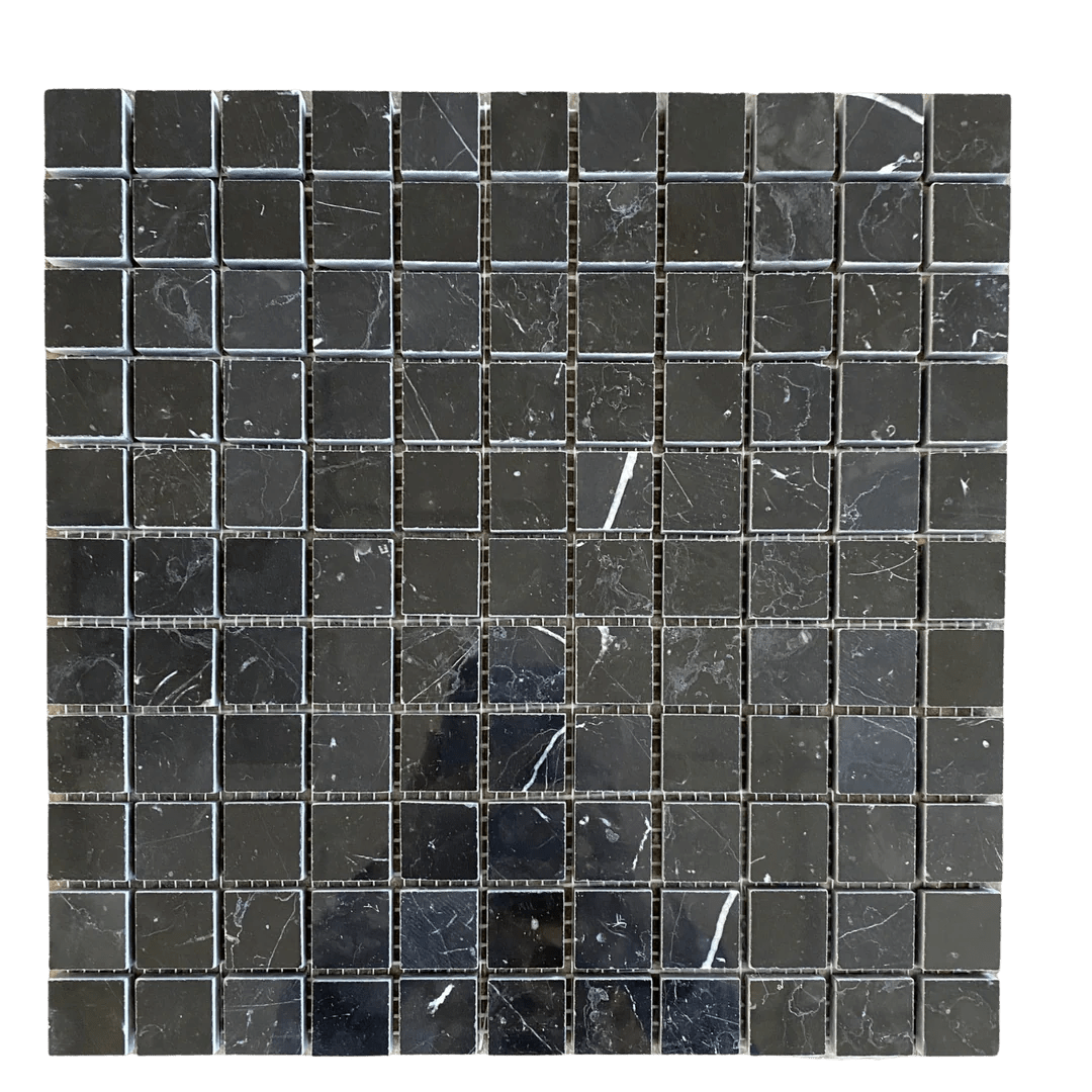 Nero Marquina Marble 1" X 1" Mosaic - Hey Tiles