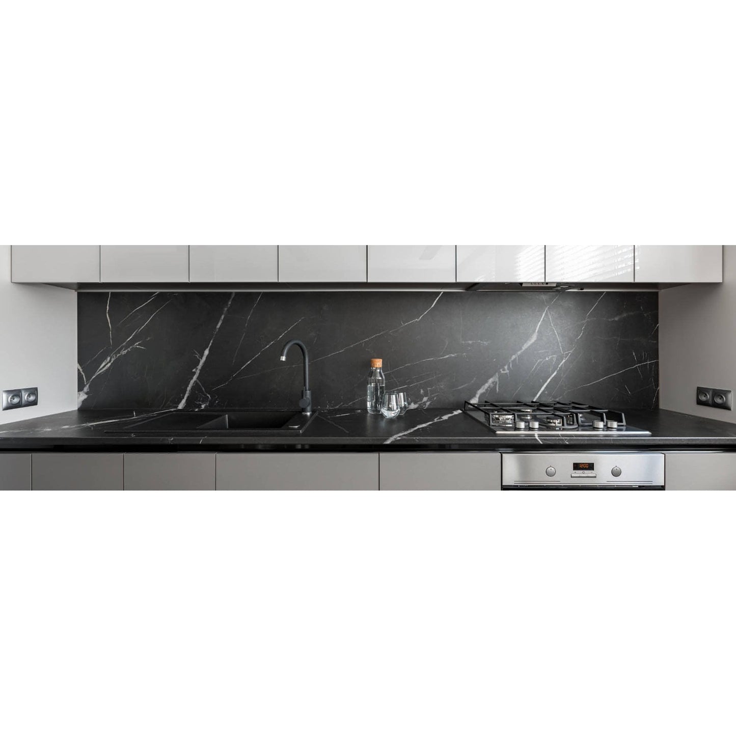 Nero Marquina Marble 12" X 24" Tile, 3/8 - Hey Tiles