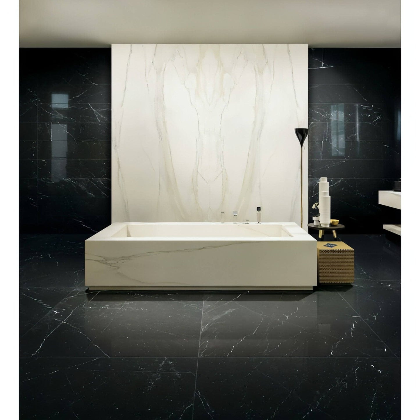 Nero Marquina Marble 18" X 18" Tile - Hey Tiles