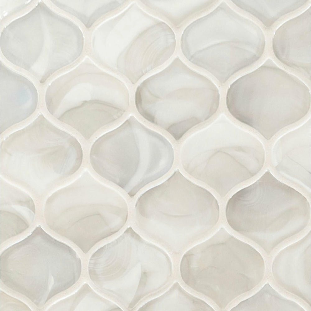 Pearla Arabesque Glass Mosaic Tile, 10”X 10.20, 8MM - Hey Tiles