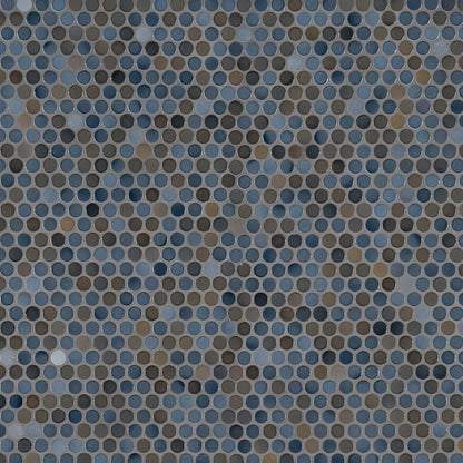 Penny Round Azul Glossy - Hey Tiles