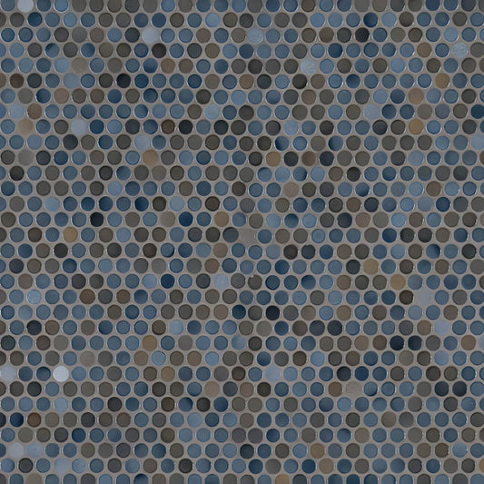 Penny Round Azul Glossy - Hey Tiles