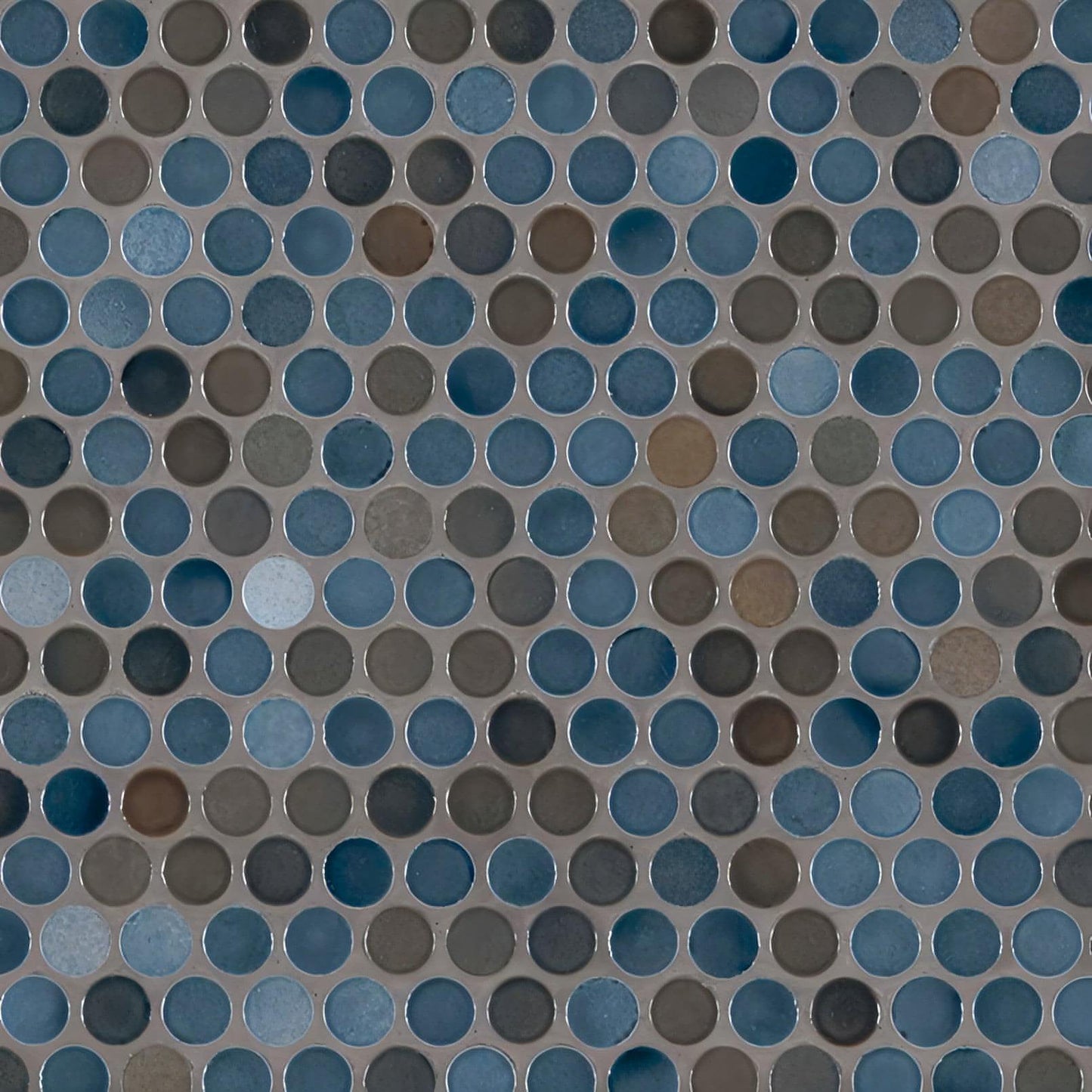 Penny Round Azul Glossy - Hey Tiles