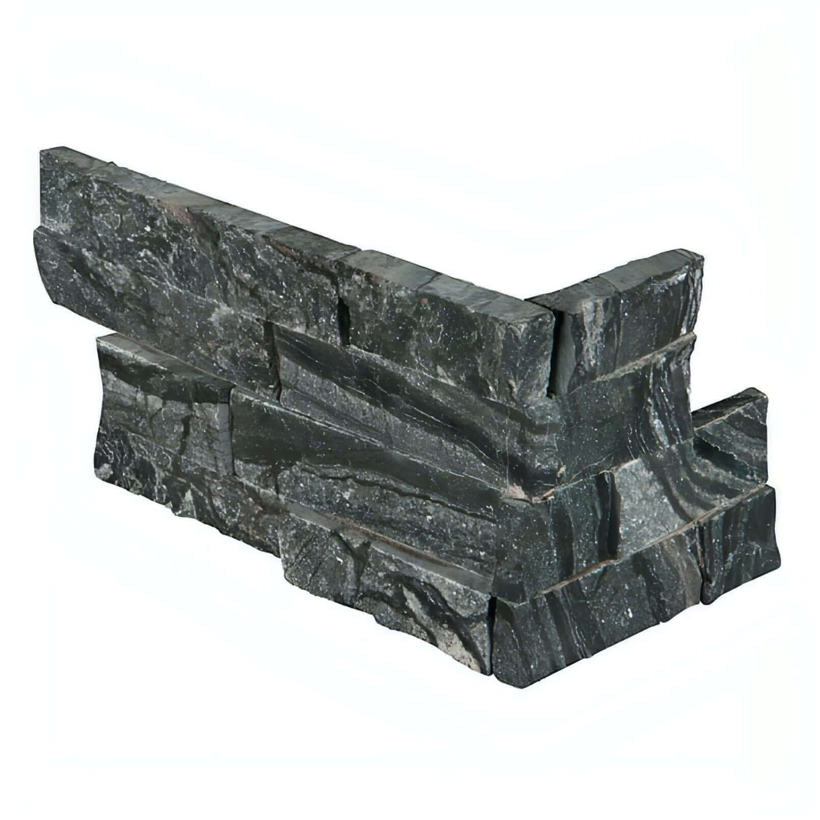 ROCKMOUNT Glacial Black Corner"L"Panel 6x18x6 - Hey Tiles