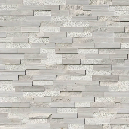 ROCKMOUNT White Oak Multi Splitface 6x24 Panel - Hey Tiles