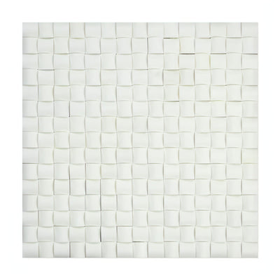 Thassos White Marble Polished 3d Small Bread Mosaic Tile - heytiles