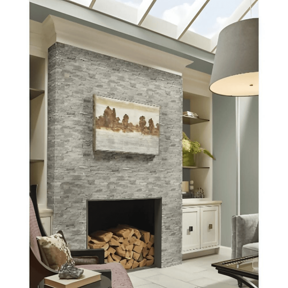 Silver Travertine Ledger Corner - Hey Tiles