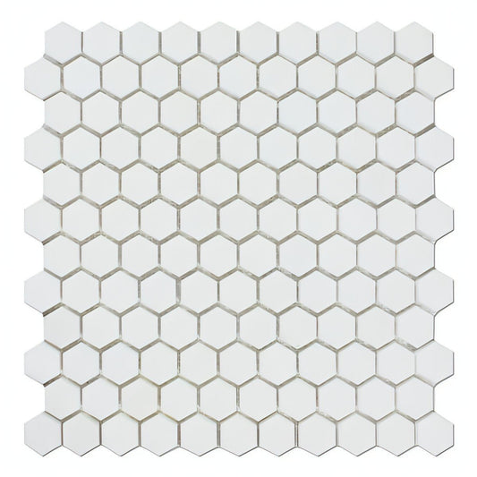 Thassos White Marble 1" Mini Hexagon Mosaic Tile - Hey Tiles