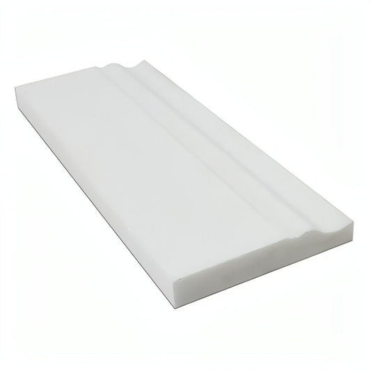 Thassos White Marble Honed Baseboard Trim Molding - Hey Tiles